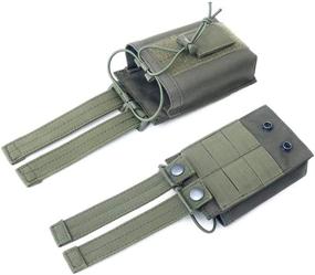 img 1 attached to Тактический держатель для радиостанции, чехол MOLLE для радиостанции, ударопрочная сумка для рации, ремень для двухсторонних рации, регулируемое хранение с 1 патчем (зеленый).