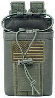 тактический держатель для радиостанции, чехол molle для радиостанции, ударопрочная сумка для рации, ремень для двухсторонних рации, регулируемое хранение с 1 патчем (зеленый). логотип