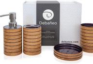 modern 4 piece bathroom accessories set by debaneo - complete bathroom set for a contemporary look logo