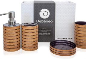 img 4 attached to Modern 4 Piece Bathroom Accessories Set by Debaneo - Complete Bathroom Set for a Contemporary Look