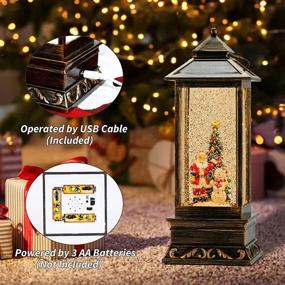 img 2 attached to Musical Christmas Snow Globe Lantern with Swirling Glitter - Battery Operated Snowman Santa Decoration for Home and Gift