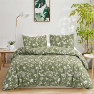🌿 ivellow floral duvet cover queen, 100% cotton sage green botanical duvet cover set: soft & breathable comforter cover for cottagecore bedding logo