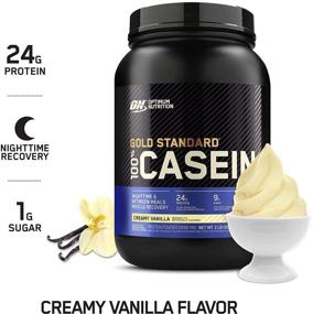 img 2 attached to 🥛 Optimum Nutrition Gold Standard 100% Micellar Casein Protein Powder: Keep Full, Aid Overnight Muscle Recovery, Creamy Vanilla, 2lb (Packaging May Vary)