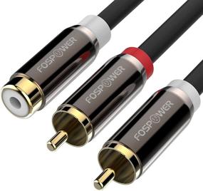 img 4 attached to 🔌 FosPower 8 inch RCA Male to Female Y Adapter Cable - 2 Male to 1 Female Gold Plated Subwoofer Audio Y Splitter Connector Extension Cord