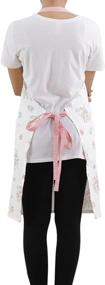 img 1 attached to 🌸 Plush Home Pink Cotton English Flower Women's Apron | Centre Pocket & Adjustable Neck Strap | Thanksgiving, Kitchen, Cooking, Restaurant, Café, Baking & Painting | Size 28"x32
