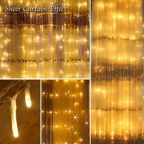 img 2 attached to Enhance Your Décor with 342 Bright Warm White LED String Lights - Perfect for Curtain, Wall, Window, Tapestry, Indoor and Outdoor Decoration, Waterproof, Timer, Extendable