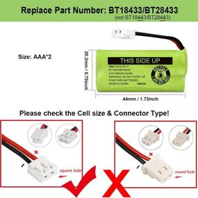 img 3 attached to 🔋 iMah BT18433/BT28433 2.4V 500mAh Ni-MH Cordless Phone Battery - Compatible with AT&amp;T BT184342/BT284342 BT8300 BT1011 BT1018 BT1022 BT1031 2SN-AAA55H-S-J1 CS6120 CS6209 CL80109 EL52419 - 2-Pack