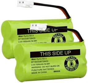 img 4 attached to 🔋 iMah BT18433/BT28433 2.4V 500mAh Ni-MH Cordless Phone Battery - Compatible with AT&amp;T BT184342/BT284342 BT8300 BT1011 BT1018 BT1022 BT1031 2SN-AAA55H-S-J1 CS6120 CS6209 CL80109 EL52419 - 2-Pack