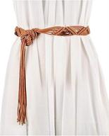 👗 enhance your outfit with bohemia women's woven belt wax rope skirt dress featuring decorative tassel belts logo