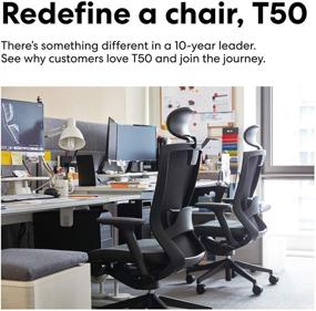 img 2 attached to 🪑 SIDIZ T50 Ergonomic Desk Chair for Home Office: Adjustable Headrest, Lumbar Support, Armrests, Forward Tilt, Breathable Mesh Back, Adjustable Seat Depth