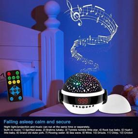 img 2 attached to 🌙 Ultimate Baby Projector Night Lights: White Noise Sound Machine, Soother Lamp, 6 Natural Sounds, Lullabies, Remote Control, Timer