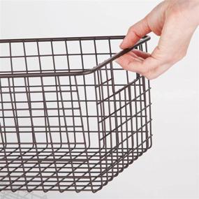 img 2 attached to 🗳️ mDesign Farmhouse Metal Wire Storage Basket Bin with Handles - 4 Pack - Bronze: Ideal for Organizing Closets, Shelves, Cabinets in Bedrooms, Bathrooms, Entryways, and Hallways