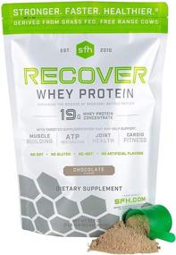 img 4 attached to SFH Recover Whey Protein Powder (Chocolate): 100% Grass Fed, All Natural Post Workout Supplement with Great Taste - No Soy, Gluten, RBST, or Artificial Flavors