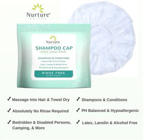 img 3 attached to 🚿 Convenient Rinse Free Shampoo Caps by Nurture Valley (24 Pack) - Shower Free Cap for Shampooing & Conditioning, pH Balanced & Hypoallergenic