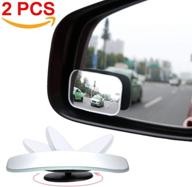 amfor hd glass convex lens frameless adjustable blind spot mirrors - stick-on design (2 pcs) for universal vehicles logo