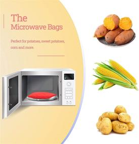 img 3 attached to 🥔 3 Pack Reusable Microwave Potato Bag - Express Cooker for Perfect Potatoes in 4 Minutes, Red Baked Pouch