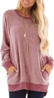 shop stylish women's baggy long sleeve sweatshirts: comfy sweaters, color block blouses, tops, and t-shirts logo