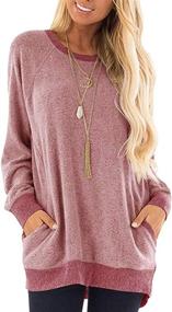 img 4 attached to Shop Stylish Women's Baggy Long Sleeve Sweatshirts: Comfy Sweaters, Color Block Blouses, Tops, and T-Shirts