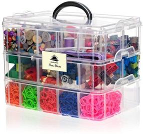 img 4 attached to 🧵 Organize Your Arts & Crafts with the BBA Sunrise Snap Cube Stackable Storage Box – 3-Tier Clear Case with Compartments, Perfect for Kids Jewelry, Bead Organizer, and Tool Storage