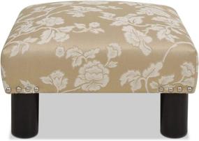 img 1 attached to 🥂 Champagne Beige Floral Jacquard Jules Accent Footstool Ottoman by Jennifer Taylor Home