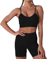 👯 jninth women's seamless yoga set: stylish 2 piece workout set with high waist shorts legging outfit logo