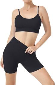 img 3 attached to 👯 JNINTH Women's Seamless Yoga Set: Stylish 2 Piece Workout Set with High Waist Shorts Legging Outfit