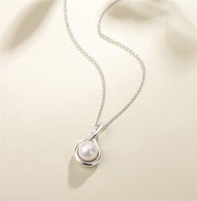 img 3 attached to FANCIME Pearl Necklace: Sterling Silver Infinity Heart Necklace with Genuine Freshwater Pearl Strand for Women - Elegant Promise Anniversary Jewelry, Perfect Birthday Gift