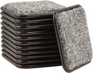 🛋️ мягкие коврики под мебель на колесиках square softtouch 2.5" для твердых полов - дерево, плитка или ламинат - коричнево-серые (12 шт.) логотип