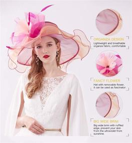 img 2 attached to 🎩 Dual Purpose Organza Kentucky Fascinator with Ruffles - Women's Accessories