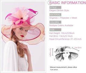 img 1 attached to 🎩 Dual Purpose Organza Kentucky Fascinator with Ruffles - Women's Accessories