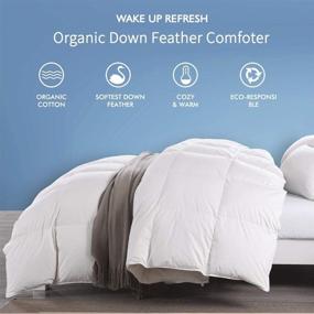img 3 attached to 🛌 Dafinner Organic Feathers Down Comforter King, All-Season Medium Warm Quilt Bed Comforter, 106x90, Ivory White – Soft, Breathable & Luxurious