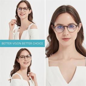 img 3 attached to Stylish Spring Hinge Reading Glasses for Women - Protect Your Eyes from Blue 👓 Light with Anti-Eyestrain Technology - 4 Pairs Mix of Trendy Colors (2.50 Magnification) + Bonus Pouches