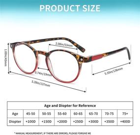 img 2 attached to Stylish Spring Hinge Reading Glasses for Women - Protect Your Eyes from Blue 👓 Light with Anti-Eyestrain Technology - 4 Pairs Mix of Trendy Colors (2.50 Magnification) + Bonus Pouches