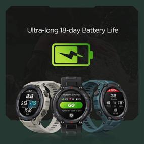 img 2 attached to Умные часы Amazfit T-Rex Pro: GPS, уличное фитнес для мужчин, сертифицированы по военному стандарту, 100+ режимов спорта| Водонепроницаемость 10 атм | 18-дневный аккумулятор | Кислород крови, мониторинг сердечного ритма.