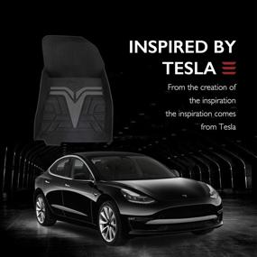 img 2 attached to 🚗 Farasla Tesla Model 3 All Weather Floor Mats (2017-2021) - Durable TPE Material, Flexible & Odorless, Non-Slip Protection - Fits 2017-2021 Models (Set of 3)