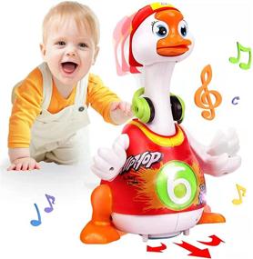 img 4 attached to 🦆 Детские игрушки 12-18 месяцев: Музыкальная гусенка Хип-Хоп - развивающая игрушка для малышей в возрасте 1, 2, 3+ лет - музыка, ходьба, мигающие огни, танцы - для детей от 6 до 12 месяцев - идеальные подарки на Рождество и День Рождения (случайный цвет)