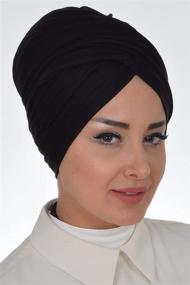 img 2 attached to Effortless Style: Instant Turban Scarf Head Wrap for Women with Lightweight Hats and Caps