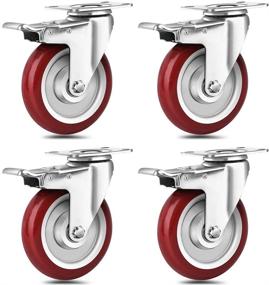 img 4 attached to 🔒 SPACECARE 5 Inch Heavy Duty Locking Caster Wheels with Brake - Set of 4 | 1460Lbs Load Capacity | 360 Degree Swivel Plate Castors - Noiseless