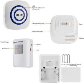 img 3 attached to 🔔 WJLING Motion Sensor Alarm System: Wireless Home Security Driveway Monitor with 2 Sensors, 1 Receiver, 38 Chime Tunes, and LED Indicators