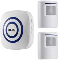 🔔 wjling motion sensor alarm system: wireless home security driveway monitor with 2 sensors, 1 receiver, 38 chime tunes, and led indicators logo