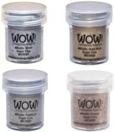 wow! embossing powder super fine metallic bundle: gold, silver, platinum, and copper 🤩 - 15ml (1) in brown - complete metallic set for stunning crafts and designs logo