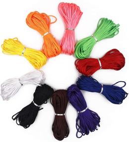 img 4 attached to 🎀 200 Yards of EuTengHao 2mm Decorative Satin Nylon Rope Cord for Necklace Bracelet Beaded Jewelry Making & Chinese Knotting. Ideal for Craft, Knotted Bracelets, and Christmas Tree Decorations - Available in 10 Stunning Colors!