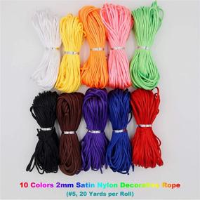 img 1 attached to 🎀 200 Yards of EuTengHao 2mm Decorative Satin Nylon Rope Cord for Necklace Bracelet Beaded Jewelry Making & Chinese Knotting. Ideal for Craft, Knotted Bracelets, and Christmas Tree Decorations - Available in 10 Stunning Colors!