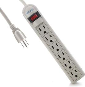 img 4 attached to 🔌 Stay Powered and Protected: 6-Outlet Surge Protector Power Strip with 12-Foot Extension Cord - 90 Joules (Beige)