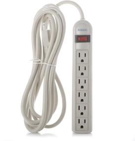 img 3 attached to 🔌 Stay Powered and Protected: 6-Outlet Surge Protector Power Strip with 12-Foot Extension Cord - 90 Joules (Beige)