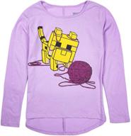 🐱 minecraft baby ocelot and yarn long sleeve tee for girls logo