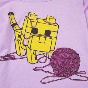 img 1 attached to 🐱 Minecraft Baby Ocelot and Yarn Long Sleeve Tee for Girls