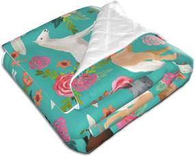 img 2 attached to 🐴 Soft and Warm Floral Horse Breeds Baby Double Blanket for Nursery - Perfect for Infants and Toddlers
