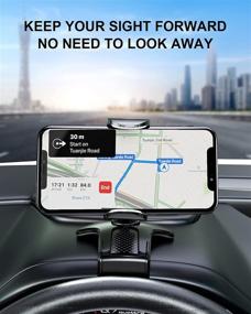 img 3 attached to CORROY Car Phone Holder Mount Dashboard Clip, Sun Visor & Rearview Mirror Compatible, 4.7-6.5 inch Phone Holder for Cars