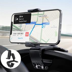 img 4 attached to CORROY Car Phone Holder Mount Dashboard Clip, Sun Visor & Rearview Mirror Compatible, 4.7-6.5 inch Phone Holder for Cars